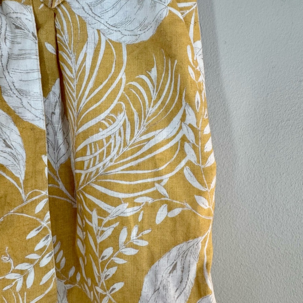 Sezane Yellow Print Lucas Linen Cotton Shorts - Picture 4 of 10
